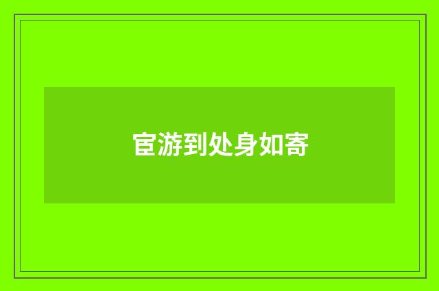 宦游到处身如寄