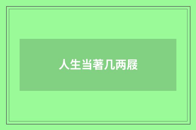 人生当著几两屐