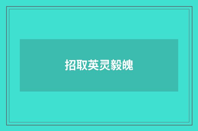 招取英灵毅魄