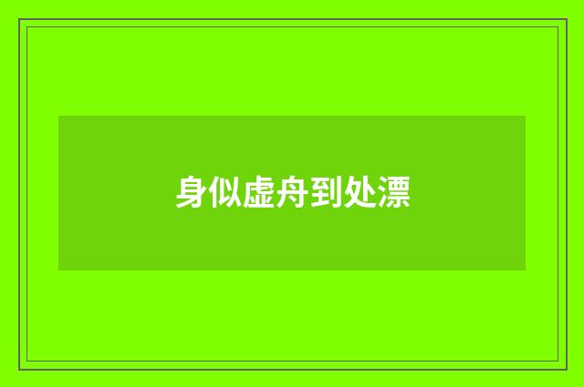 身似虚舟到处漂