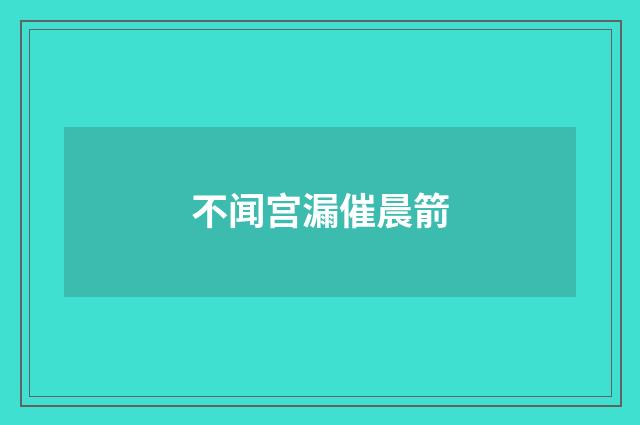 不闻宫漏催晨箭