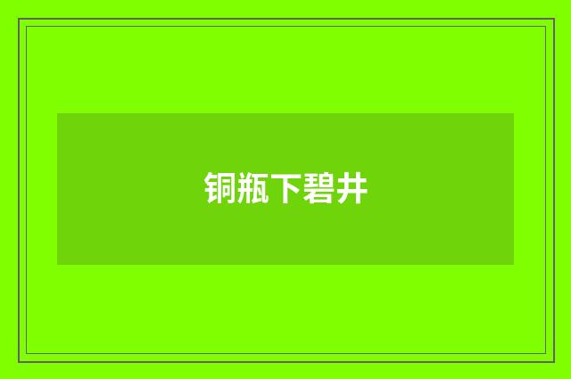 铜瓶下碧井