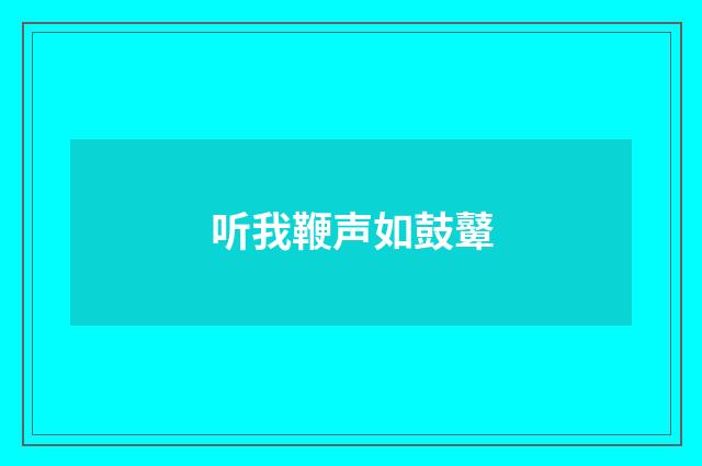 听我鞭声如鼓鼙