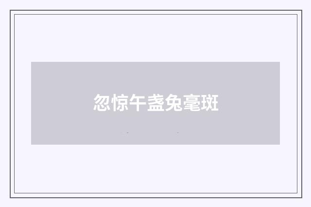 忽惊午盏兔毫斑