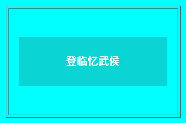 登临忆武侯
