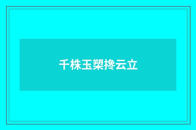千株玉槊搀云立