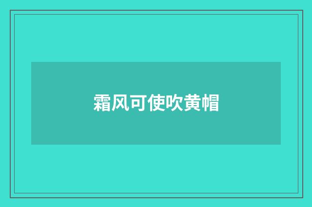 霜风可使吹黄帽