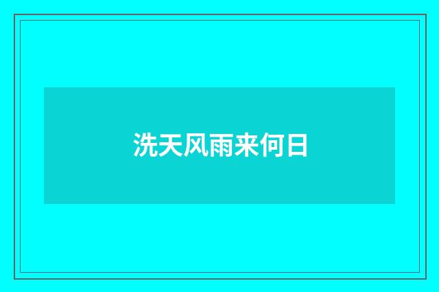 洗天风雨来何日