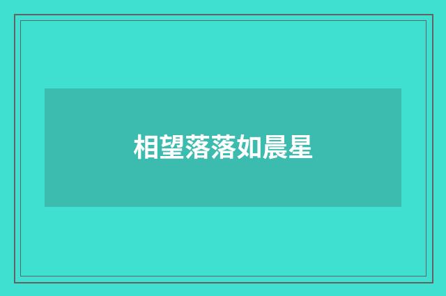 相望落落如晨星