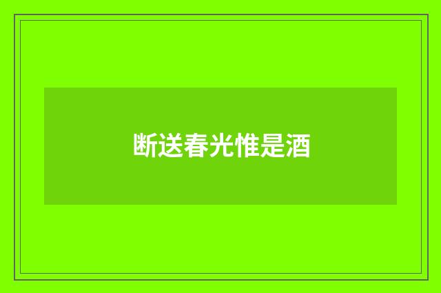断送春光惟是酒