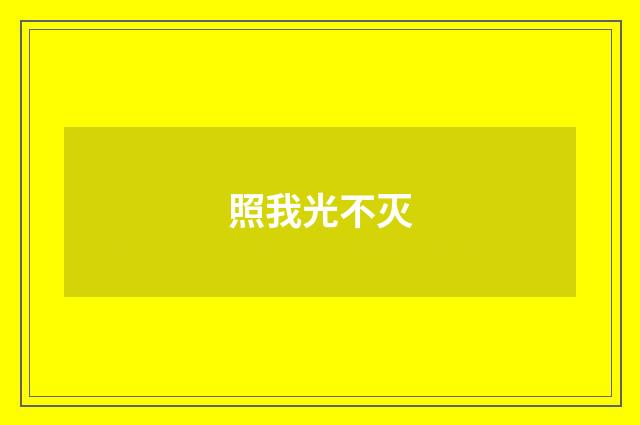 照我光不灭