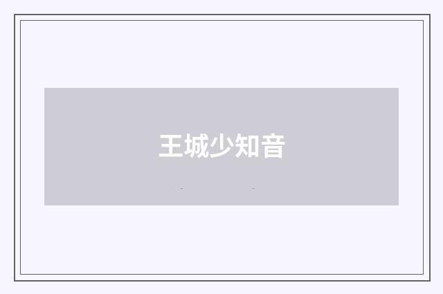王城少知音
