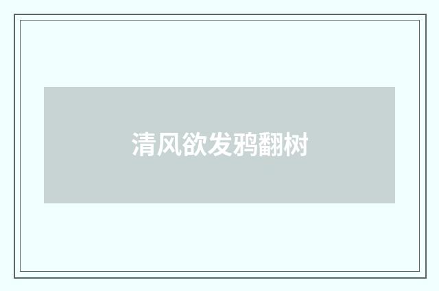 清风欲发鸦翻树