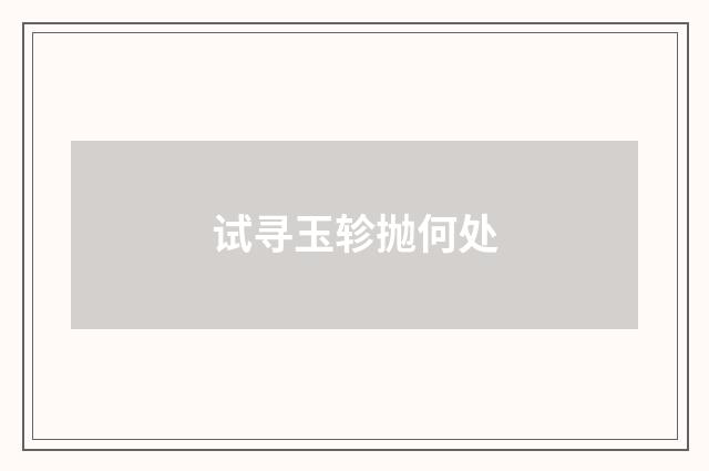 试寻玉轸抛何处