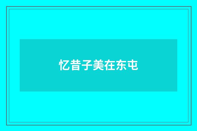 忆昔子美在东屯