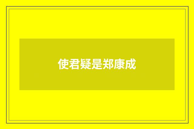 使君疑是郑康成