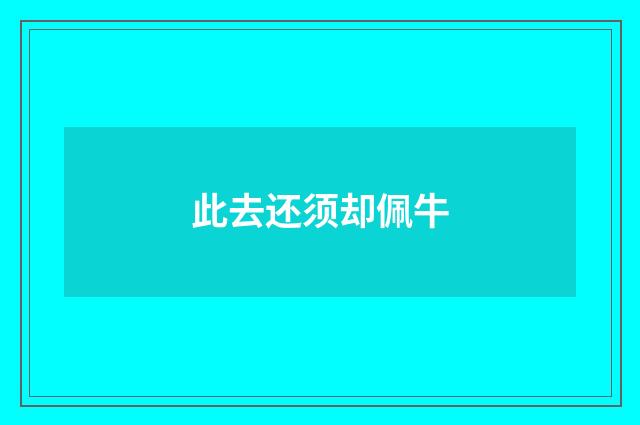 此去还须却佩牛