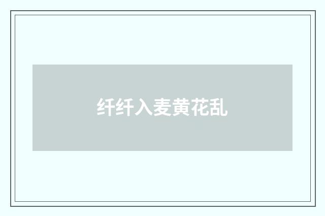 纤纤入麦黄花乱