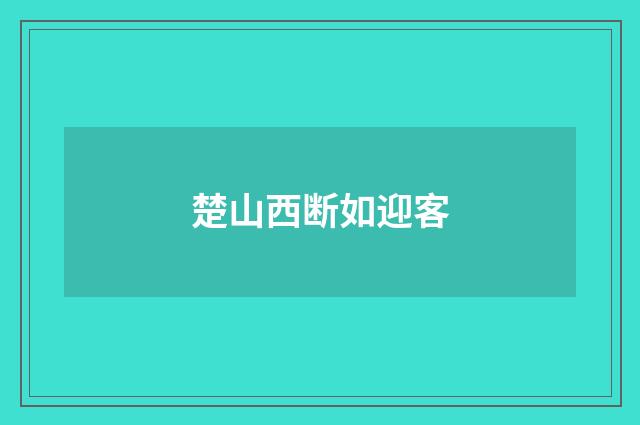 楚山西断如迎客