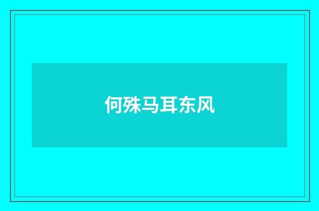 何殊马耳东风