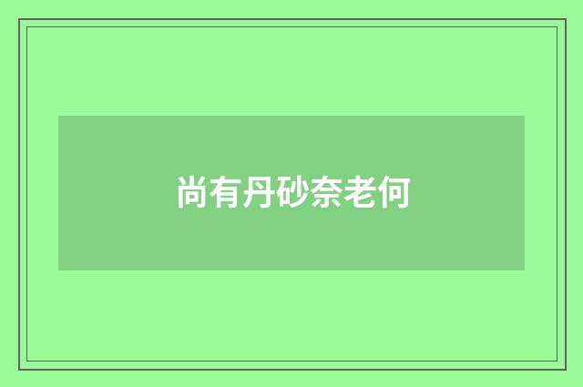 尚有丹砂奈老何