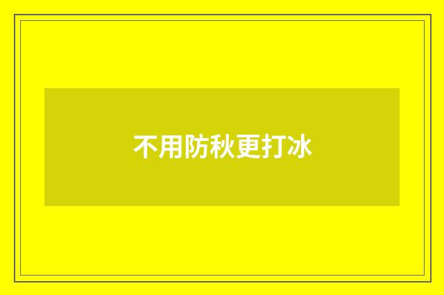 不用防秋更打冰