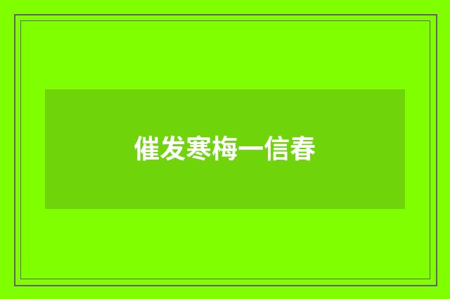 催发寒梅一信春