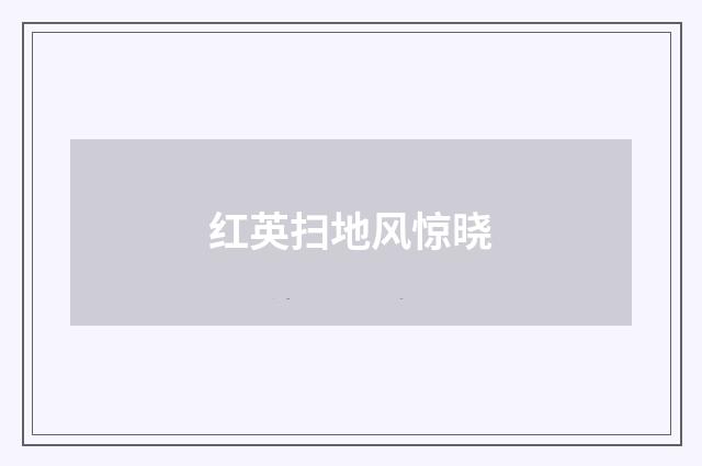 红英扫地风惊晓