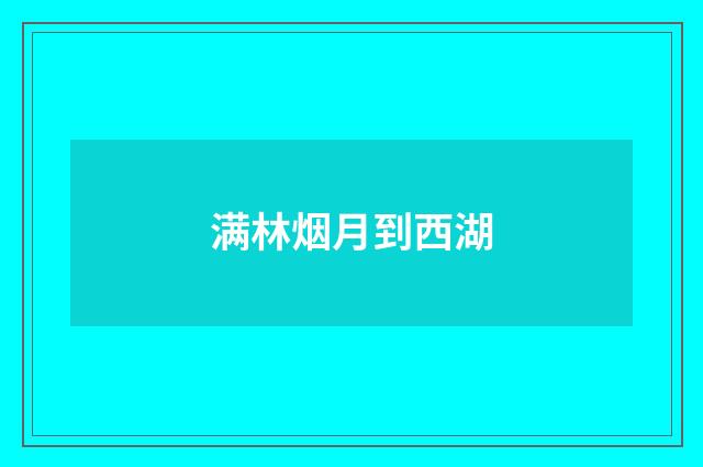 满林烟月到西湖