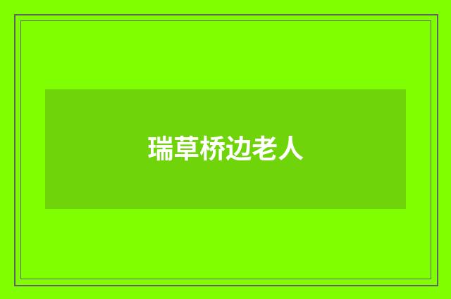 瑞草桥边老人