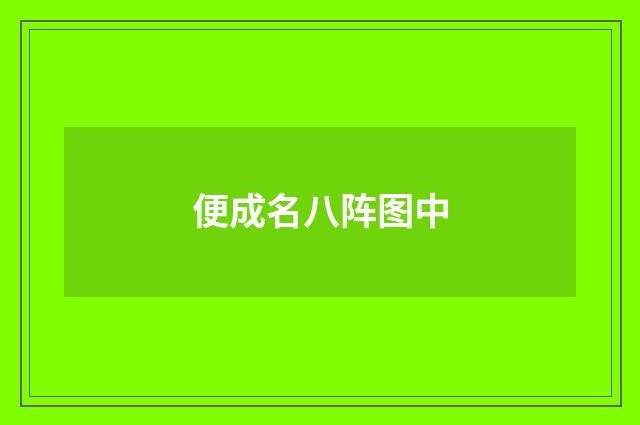便成名八阵图中