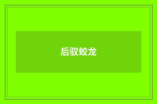 后驭蛟龙