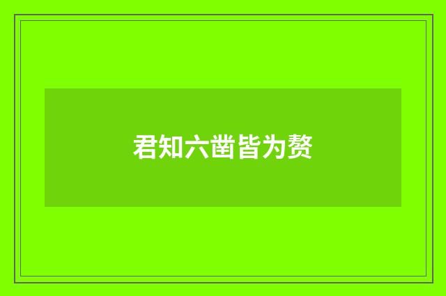 君知六凿皆为赘