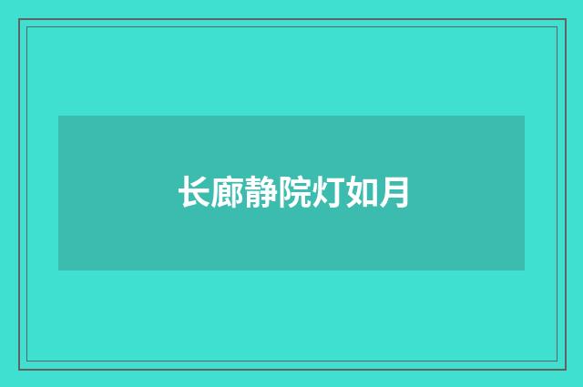 长廊静院灯如月
