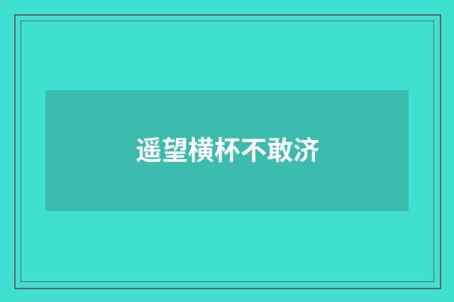 遥望横杯不敢济