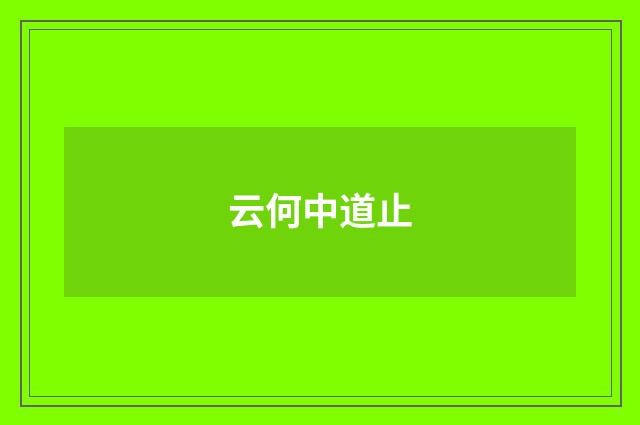 云何中道止