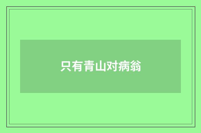 只有青山对病翁