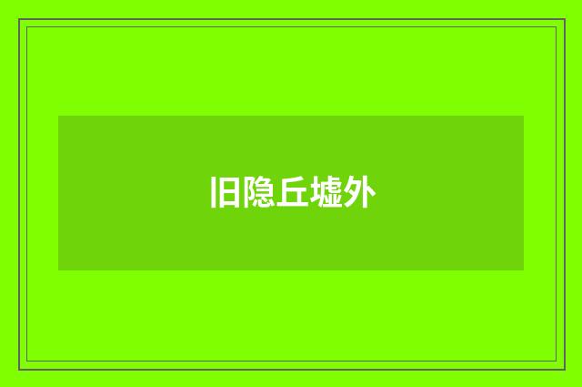 旧隐丘墟外