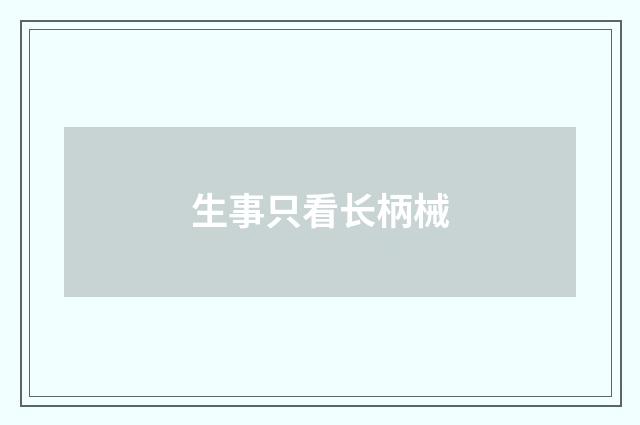生事只看长柄械