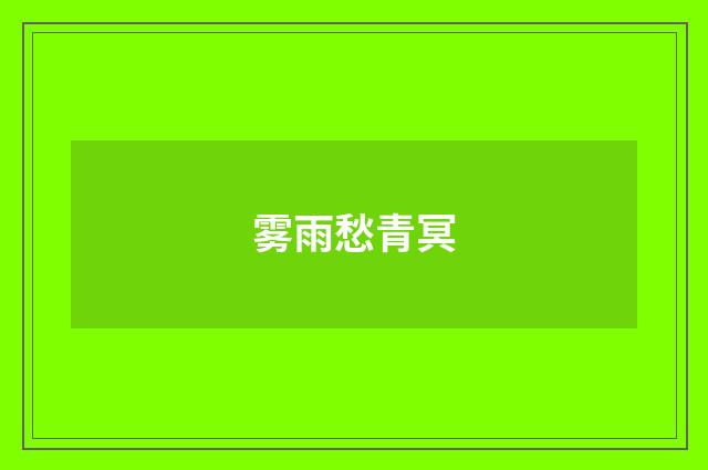 雾雨愁青冥