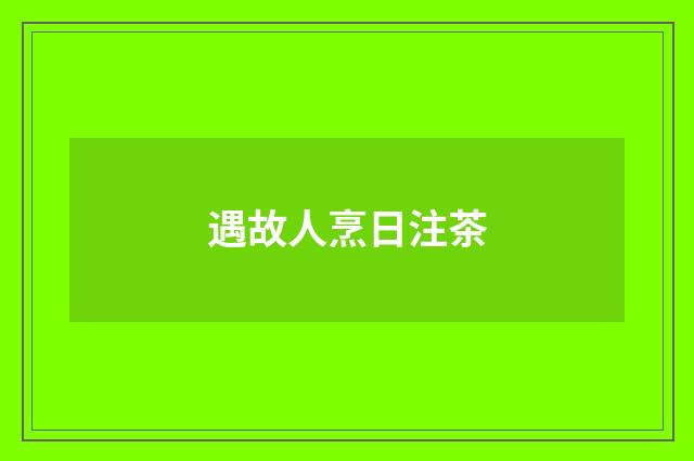 遇故人烹日注茶
