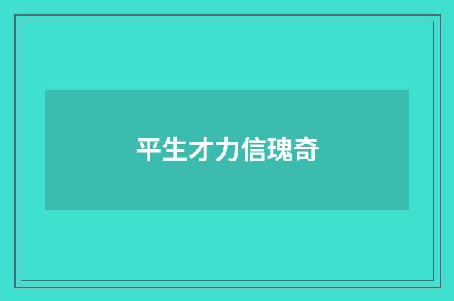 平生才力信瑰奇