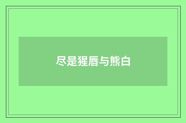 尽是猩唇与熊白