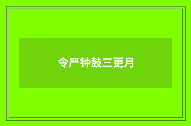 令严钟鼓三更月
