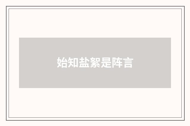 始知盐絮是阵言