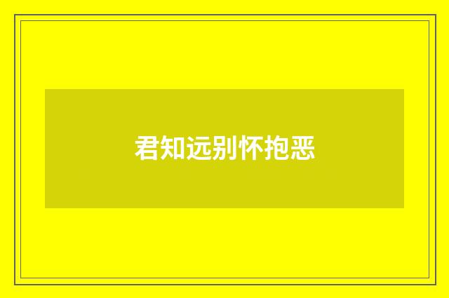 君知远别怀抱恶