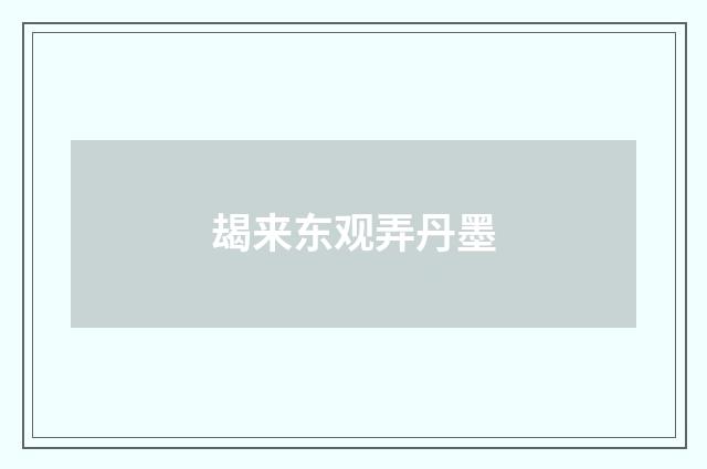 朅来东观弄丹墨