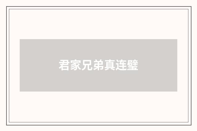 君家兄弟真连璧