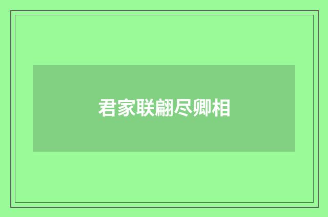 君家联翩尽卿相