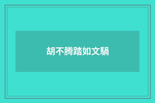 胡不腾踏如文騧